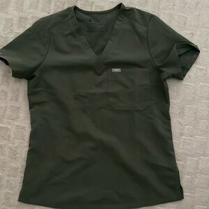 Forest green, Figs scrub top, size s